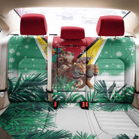 Guyana Flag Back Car Seat Cover Christmas Santa Jaguar and National Motto Green Yellow - Wonder Print Shop