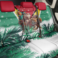 Guyana Flag Back Car Seat Cover Christmas Santa Jaguar and National Motto Green Yellow - Wonder Print Shop