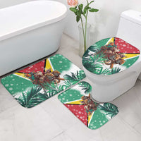 Guyana Flag Bathroom Set Christmas Santa Jaguar and National Motto Green Yellow - Wonder Print Shop
