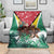 Guyana Flag Blanket Christmas Santa Jaguar and National Motto Green Yellow - Wonder Print Shop