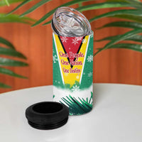 Guyana Flag 4 in 1 Can Cooler Tumbler Christmas Santa Jaguar and National Motto Green Yellow - Wonder Print Shop