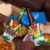 Guyana Flag 4 in 1 Can Cooler Tumbler Christmas Santa Jaguar and National Motto Green Yellow - Wonder Print Shop
