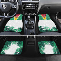 Guyana Flag Car Mats Christmas Santa Jaguar and National Motto Green Yellow - Wonder Print Shop