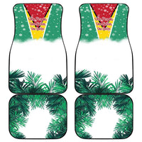 Guyana Flag Car Mats Christmas Santa Jaguar and National Motto Green Yellow - Wonder Print Shop