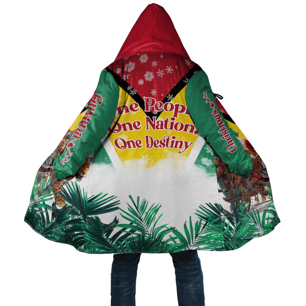 Guyana Flag Cloak Christmas Santa Jaguar and National Motto Green Yellow - Wonder Print Shop