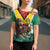 Guyana Flag Cross Shoulder Shirt Christmas Santa Jaguar and National Motto Green Yellow - Wonder Print Shop