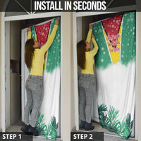 Guyana Flag Door Cover Christmas Santa Jaguar and National Motto Green Yellow - Wonder Print Shop