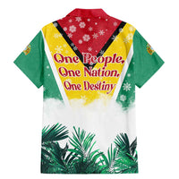 Guyana Flag Family Matching Mermaid Dress and Hawaiian Shirt Christmas Santa Jaguar and National Motto Green Yellow - Wonder Print Shop
