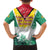 Guyana Flag Family Matching Off The Shoulder Long Sleeve Dress and Hawaiian Shirt Christmas Santa Jaguar and National Motto Green Yellow - Wonder Print Shop
