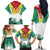 Guyana Flag Family Matching Off The Shoulder Long Sleeve Dress and Hawaiian Shirt Christmas Santa Jaguar and National Motto Green Yellow - Wonder Print Shop