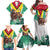 Guyana Flag Family Matching Off Shoulder Maxi Dress and Hawaiian Shirt Christmas Santa Jaguar and National Motto Green Yellow - Wonder Print Shop