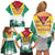 Guyana Flag Family Matching Off Shoulder Short Dress and Hawaiian Shirt Christmas Santa Jaguar and National Motto Green Yellow - Wonder Print Shop