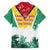 Guyana Flag Family Matching Off Shoulder Short Dress and Hawaiian Shirt Christmas Santa Jaguar and National Motto Green Yellow - Wonder Print Shop