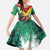 Guyana Flag Family Matching Puletasi and Hawaiian Shirt Christmas Santa Jaguar and National Motto Green Yellow - Wonder Print Shop
