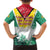 Guyana Flag Family Matching Short Sleeve Bodycon Dress and Hawaiian Shirt Christmas Santa Jaguar and National Motto Green Yellow - Wonder Print Shop