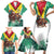 Guyana Flag Family Matching Short Sleeve Bodycon Dress and Hawaiian Shirt Christmas Santa Jaguar and National Motto Green Yellow - Wonder Print Shop