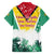 Guyana Flag Family Matching Short Sleeve Bodycon Dress and Hawaiian Shirt Christmas Santa Jaguar and National Motto Green Yellow - Wonder Print Shop