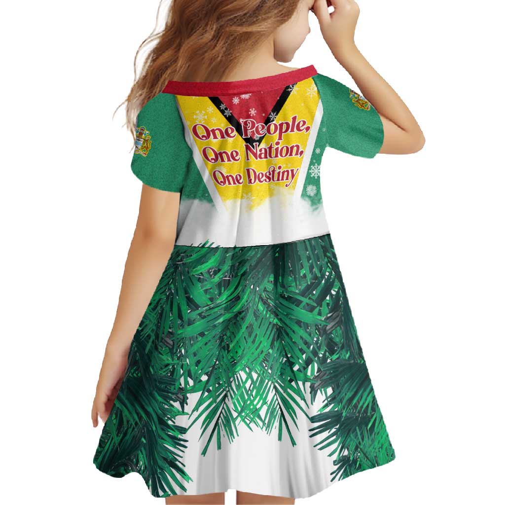 Guyana Flag Family Matching Summer Maxi Dress and Hawaiian Shirt Christmas Santa Jaguar and National Motto Green Yellow - Wonder Print Shop
