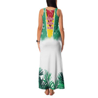 Guyana Flag Family Matching Tank Maxi Dress and Hawaiian Shirt Christmas Santa Jaguar and National Motto Green Yellow - Wonder Print Shop