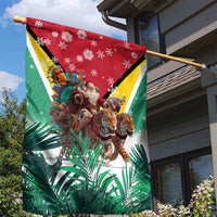 Guyana Flag Garden Flag Christmas Santa Jaguar and National Motto Green Yellow - Wonder Print Shop