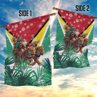 Guyana Flag Garden Flag Christmas Santa Jaguar and National Motto Green Yellow - Wonder Print Shop
