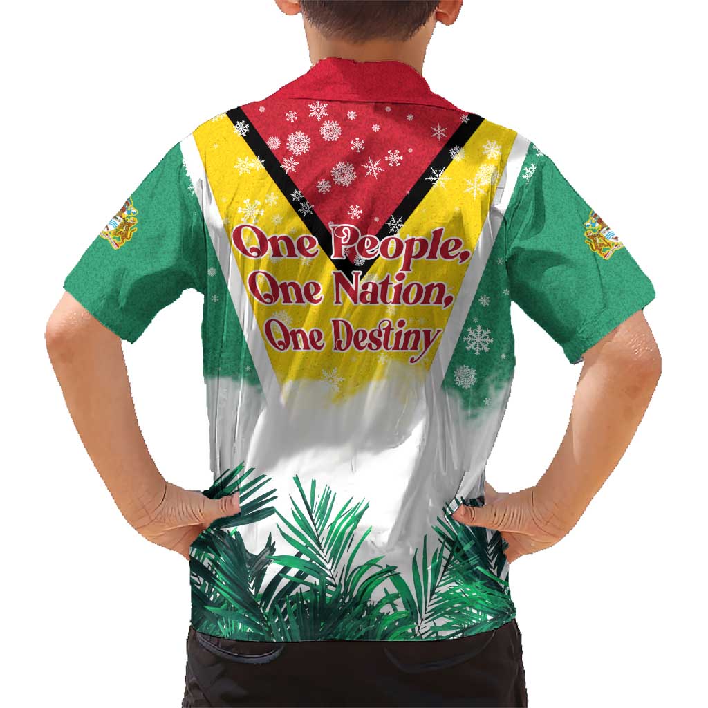 Guyana Flag Hawaiian Shirt Christmas Santa Jaguar and National Motto Green Yellow - Wonder Print Shop