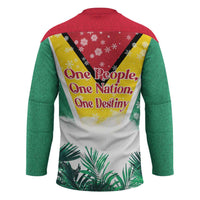 Guyana Flag Hockey Jersey Christmas Santa Jaguar and National Motto Green Yellow - Wonder Print Shop