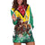 Guyana Flag Hoodie Dress Christmas Santa Jaguar and National Motto Green Yellow - Wonder Print Shop