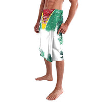 Guyana Flag Lavalava Christmas Santa Jaguar and National Motto Green Yellow - Wonder Print Shop