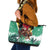 Guyana Flag Leather Tote Bag Christmas Santa Jaguar and National Motto Green Yellow - Wonder Print Shop
