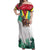 Guyana Flag Off Shoulder Maxi Dress Christmas Santa Jaguar and National Motto Green Yellow - Wonder Print Shop