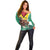 Guyana Flag Off Shoulder Sweater Christmas Santa Jaguar and National Motto Green Yellow - Wonder Print Shop