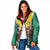 Guyana Flag Padded Jacket Christmas Santa Jaguar and National Motto Green Yellow - Wonder Print Shop