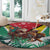 Guyana Flag Round Carpet Christmas Santa Jaguar and National Motto Green Yellow - Wonder Print Shop