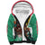 Guyana Flag Sherpa Hoodie Christmas Santa Jaguar and National Motto Green Yellow - Wonder Print Shop