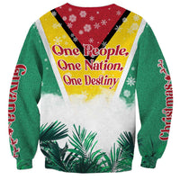 Guyana Flag Sweatshirt Christmas Santa Jaguar and National Motto Green Yellow - Wonder Print Shop