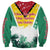 Guyana Flag Sweatshirt Christmas Santa Jaguar and National Motto Green Yellow - Wonder Print Shop