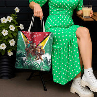 Guyana Flag Tote Bag Christmas Santa Jaguar and National Motto Green Yellow - Wonder Print Shop