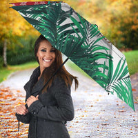 Guyana Flag Umbrella Christmas Santa Jaguar and National Motto Green Yellow - Wonder Print Shop