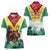 Guyana Flag Women Polo Shirt Christmas Santa Jaguar and National Motto Green Yellow - Wonder Print Shop