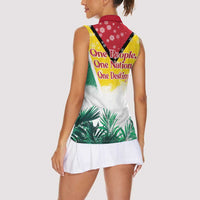 Guyana Flag Women Sleeveless Polo Shirt Christmas Santa Jaguar and National Motto Green Yellow - Wonder Print Shop