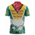 Guyana Flag Zipper Polo Shirt Christmas Santa Jaguar and National Motto Green Yellow - Wonder Print Shop