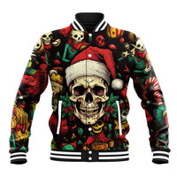 Skull Christmas Baseball Jacket When You're Dead Inside But It's Christmas - Wonder Print Shop