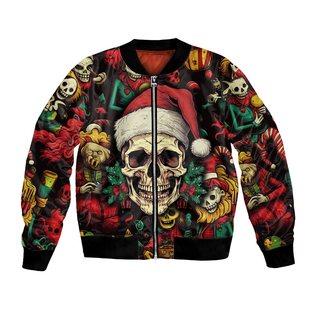 Skull Christmas Bomber Jacket When You're Dead Inside But It's Christmas - Wonder Print Shop