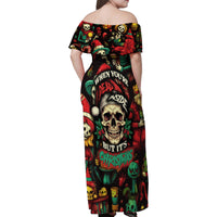 Skull Christmas Family Matching Off Shoulder Maxi Dress and Hawaiian Shirt When You're Dead Inside But It's Christmas - Wonder Print Shop