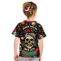 Skull Christmas Kid T Shirt When You're Dead Inside But It's Christmas - Wonder Print Shop