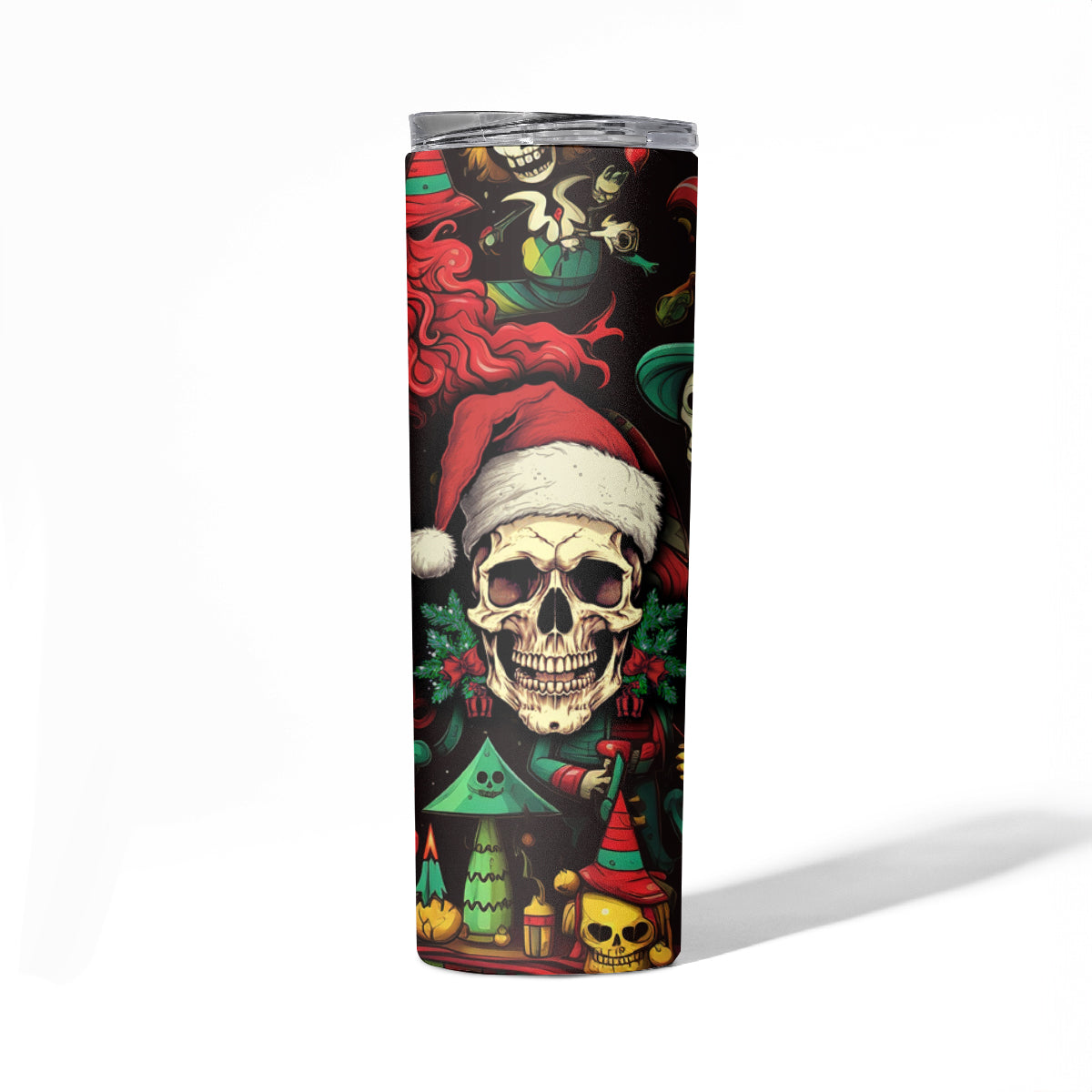 Skull Christmas Skinny Tumbler When You're Dead Inside But It's Christmas - Wonder Print Shop