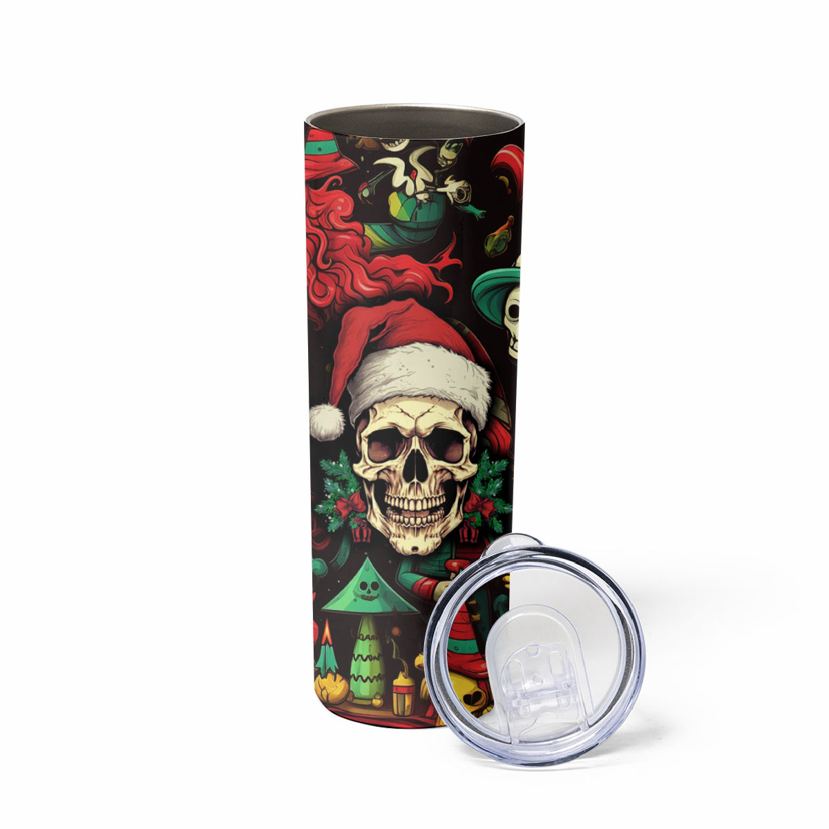 Skull Christmas Skinny Tumbler When You're Dead Inside But It's Christmas - Wonder Print Shop