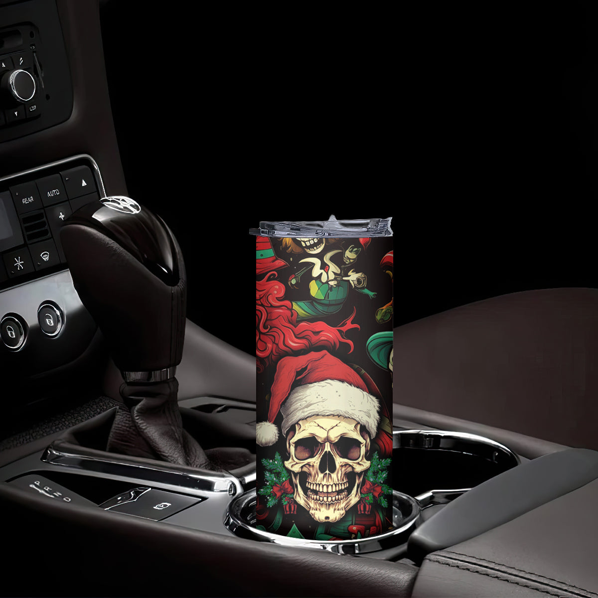 Skull Christmas Skinny Tumbler When You're Dead Inside But It's Christmas - Wonder Print Shop