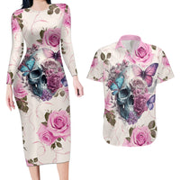 Women Skull Couples Matching Long Sleeve Bodycon Dress and Hawaiian Shirt Some Time An Angel Hellraiser Always A Strong Women - Wonder Print Shop